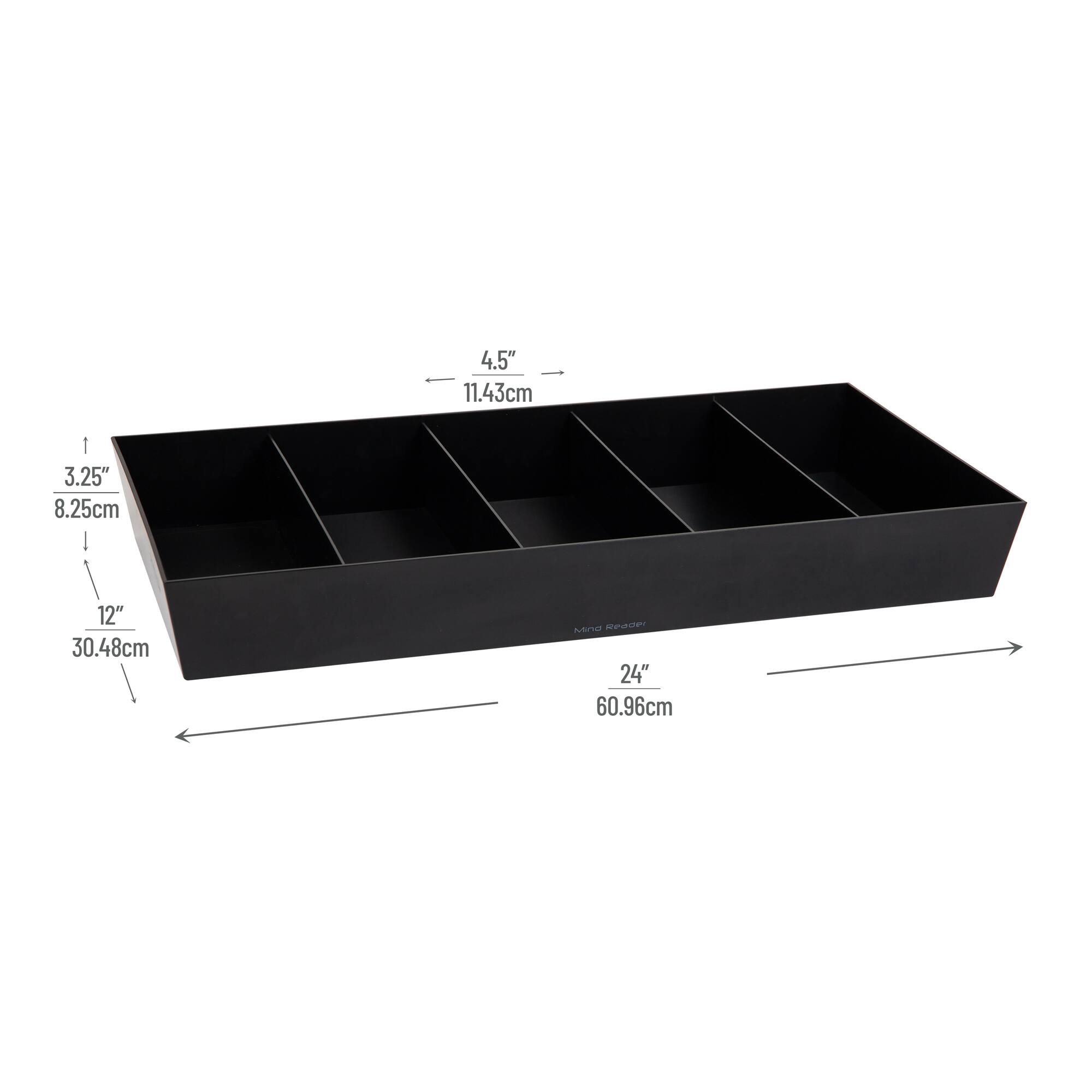 Mind Reader 24" Black 5-Compartment Countertop Organizer